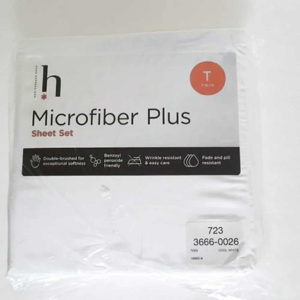 Home Expressions Microfiber Plus Sheet Set Twin White Dorm